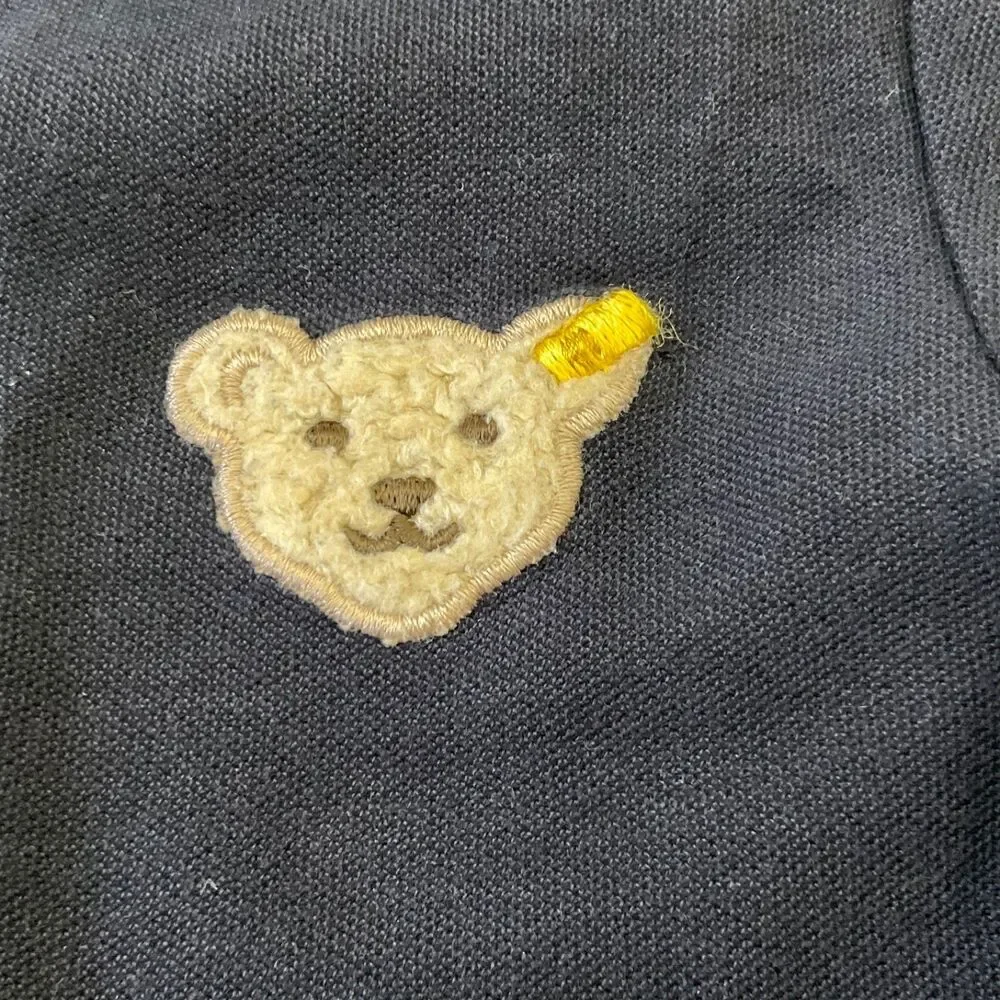 Steiff Teddy Bear Logo One piece romper Size 9M snap closure